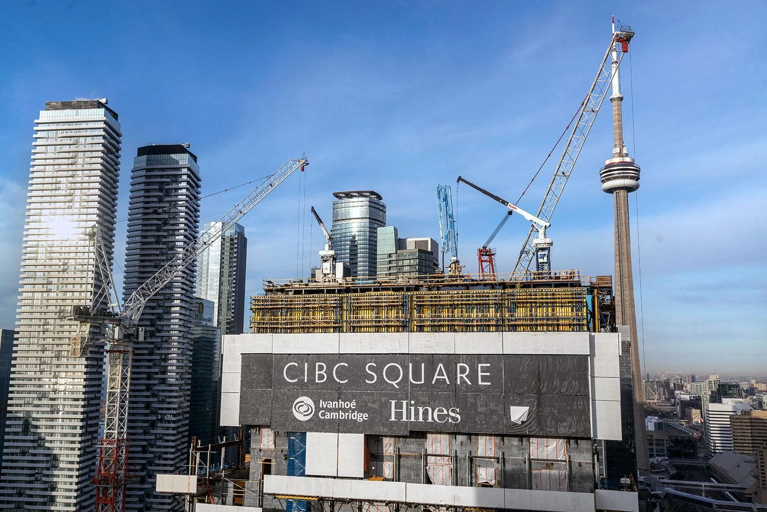 CIBC Square tower construction site in Toronto - concrete pumping by Premier Pumping