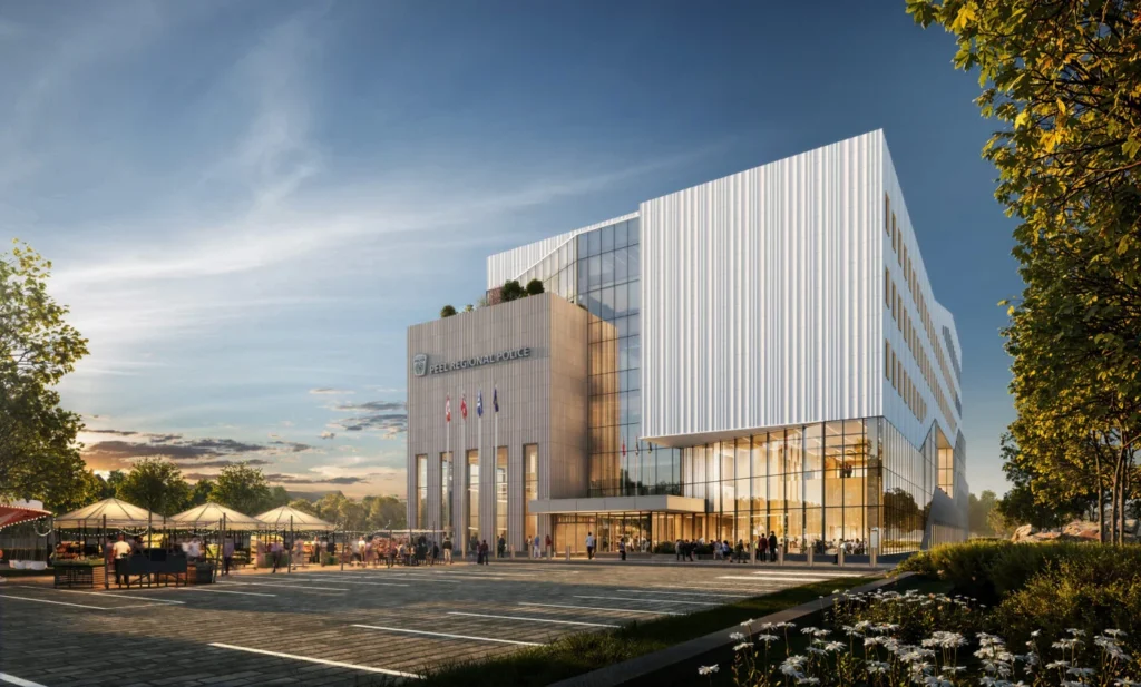 Peel Region Police Facility Operational Support Facility Concrete Pumped by Premier Concrete Pumping